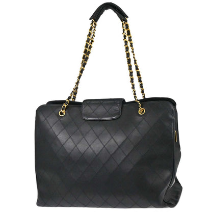 Chanel 1994-1996 Black Lambskin Bicolore Supermodel Shoulder Bag