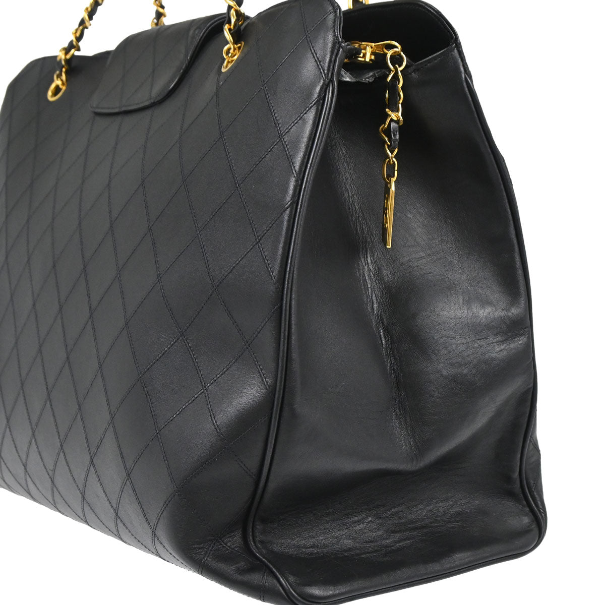 Chanel 1994-1996 Black Lambskin Bicolore Supermodel Shoulder Bag