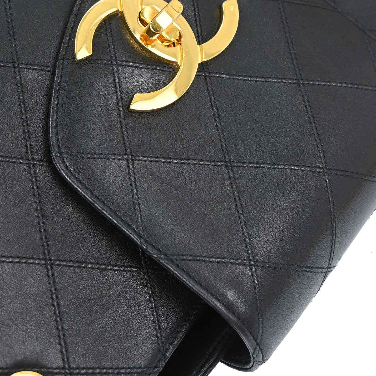 Chanel 1994-1996 Black Lambskin Bicolore Supermodel Shoulder Bag