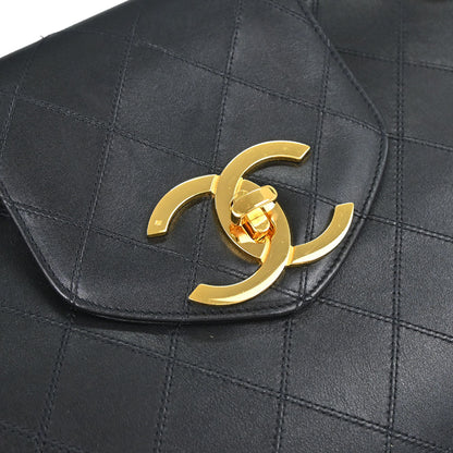 Chanel 1994-1996 Black Lambskin Bicolore Supermodel Shoulder Bag