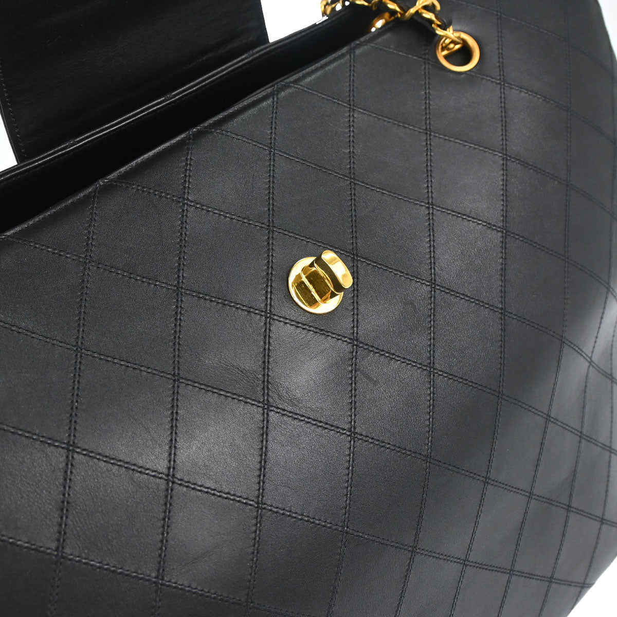Chanel 1994-1996 Black Lambskin Bicolore Supermodel Shoulder Bag