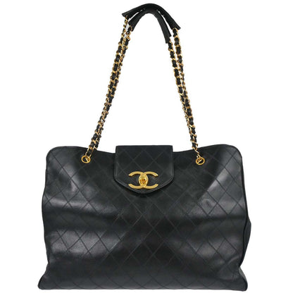 Chanel 1994-1996 Black Lambskin Bicolore Supermodel Shoulder Bag