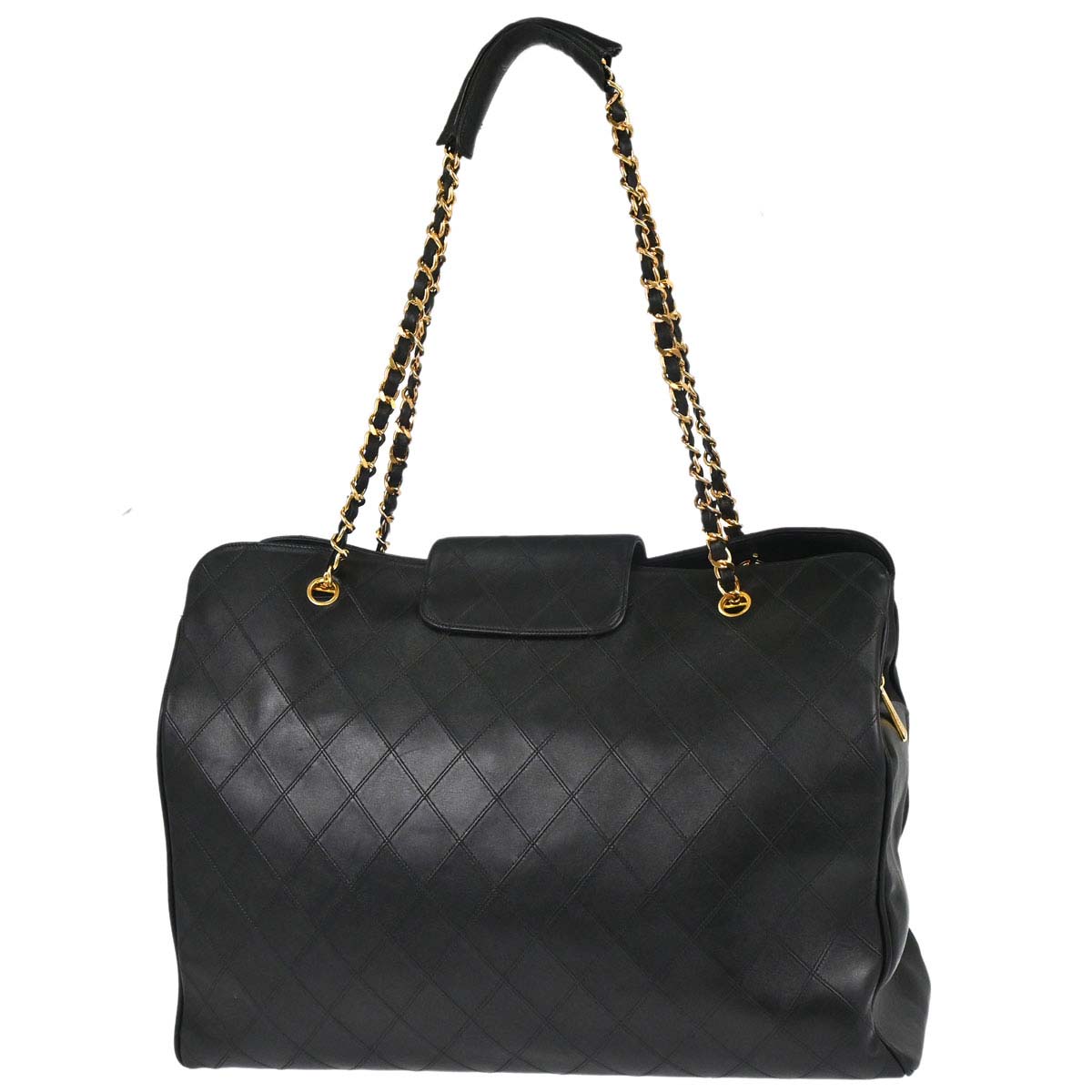 Chanel 1994-1996 Black Lambskin Bicolore Supermodel Shoulder Bag