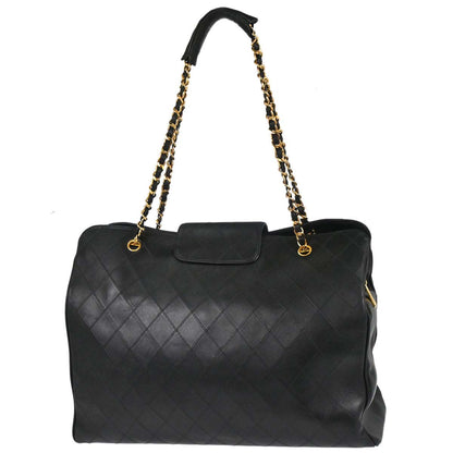 Chanel 1994-1996 Black Lambskin Bicolore Supermodel Shoulder Bag