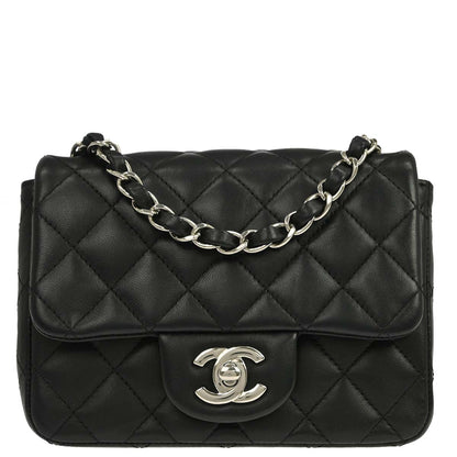 Chanel 2016-2017 Black Lambskin Mini Classic Square Flap Shoulder Bag 17