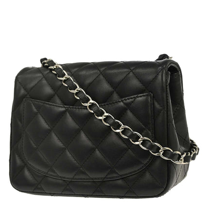 Chanel 2016-2017 Black Lambskin Mini Classic Square Flap Shoulder Bag 17