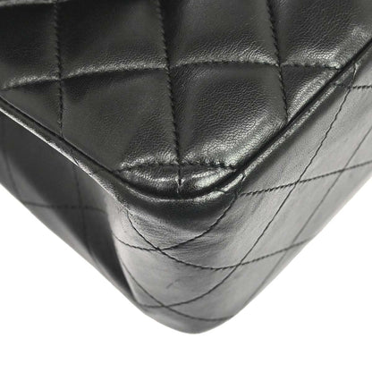 Chanel 2015-2016 Black Lambskin Jumbo Classic Double Flap Shoulder Bag
