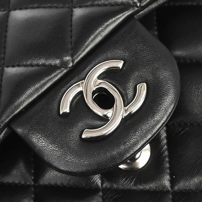 Chanel 2015-2016 Black Lambskin Jumbo Classic Double Flap Shoulder Bag