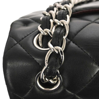 Chanel 2015-2016 Black Lambskin Jumbo Classic Double Flap Shoulder Bag