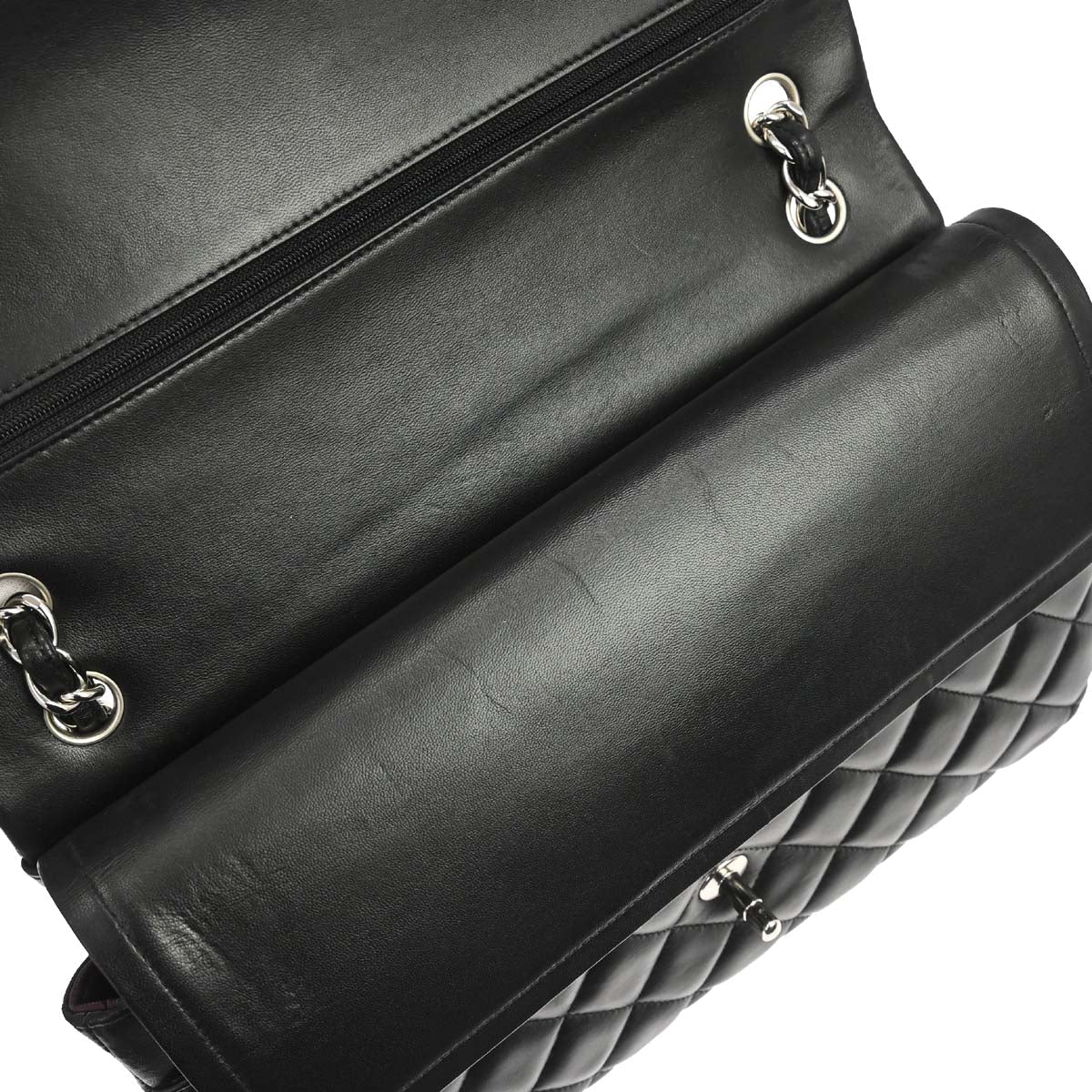 Chanel 2015-2016 Black Lambskin Jumbo Classic Double Flap Shoulder Bag