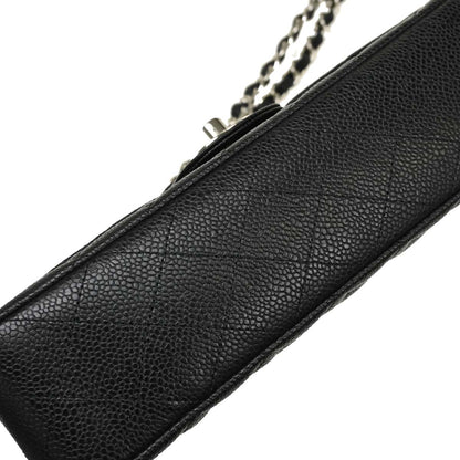 Chanel 2019 Black Caviar Skin Medium Classic Double Flap Shoulder Bag