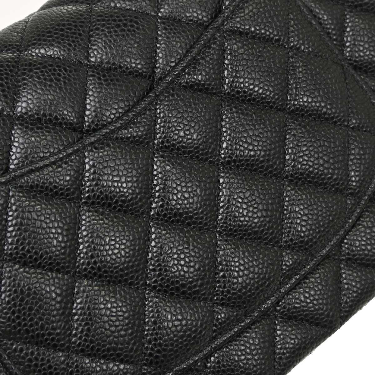 Chanel 2019 Black Caviar Skin Medium Classic Double Flap Shoulder Bag