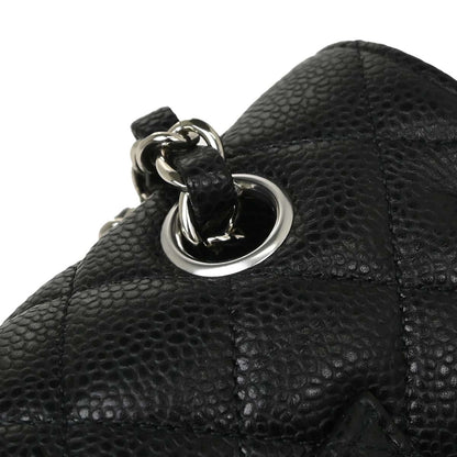 Chanel 2019 Black Caviar Skin Medium Classic Double Flap Shoulder Bag