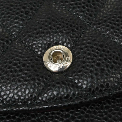 Chanel 2019 Black Caviar Skin Medium Classic Double Flap Shoulder Bag