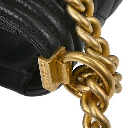 Boy Chanel 2017 Black Lambskin Medium Shoulder Bag