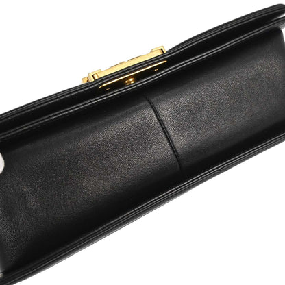 Boy Chanel 2017 Black Lambskin Medium Shoulder Bag