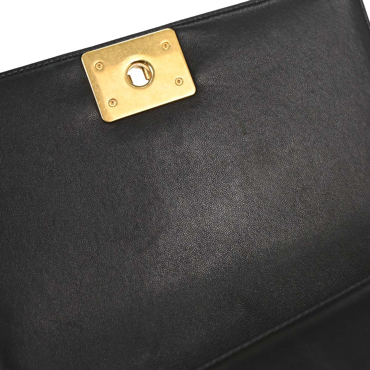 Boy Chanel 2017 Black Lambskin Medium Shoulder Bag