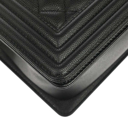 Boy Chanel 2018-2019 Black Caviar Skin Medium Shoulder Bag