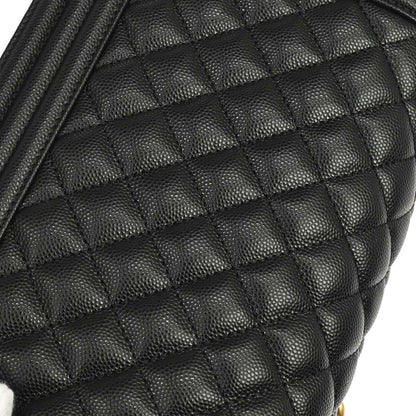 Boy Chanel 2018-2019 Black Caviar Skin Medium Shoulder Bag