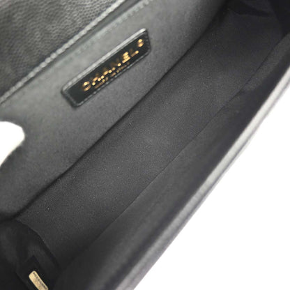 Boy Chanel 2018-2019 Black Caviar Skin Medium Shoulder Bag