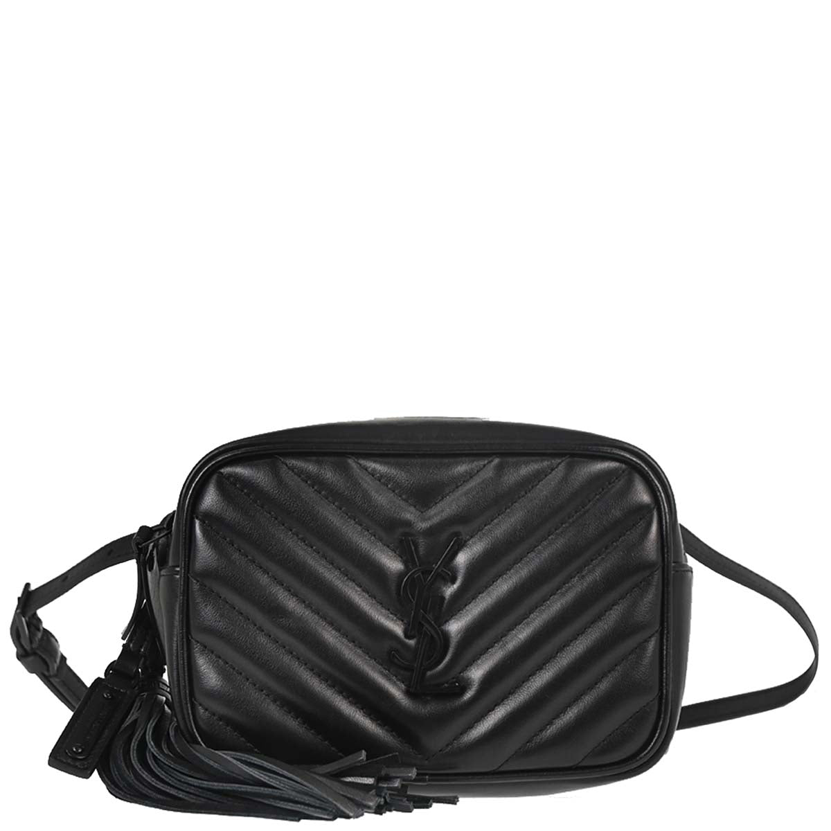 Saint Laurent Black Leather Lou Camera Bum Bag