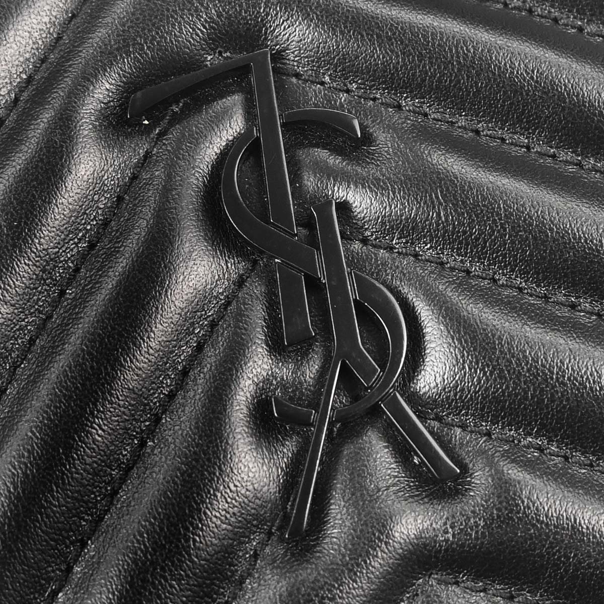 Saint Laurent Black Leather Lou Camera Bum Bag