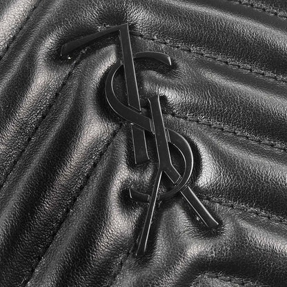 Saint Laurent Black Leather Lou Camera Bum Bag