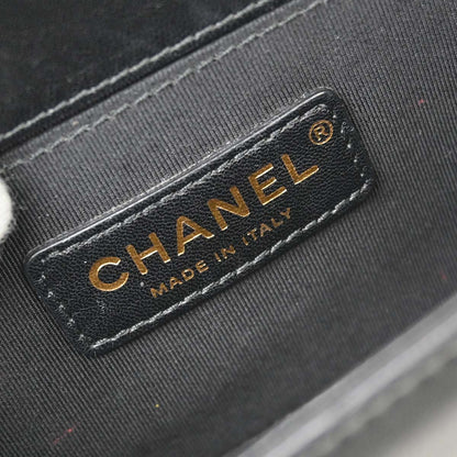 Boy Chanel 2017 Black Lambskin Tweed Small Chain Shoulder Bag