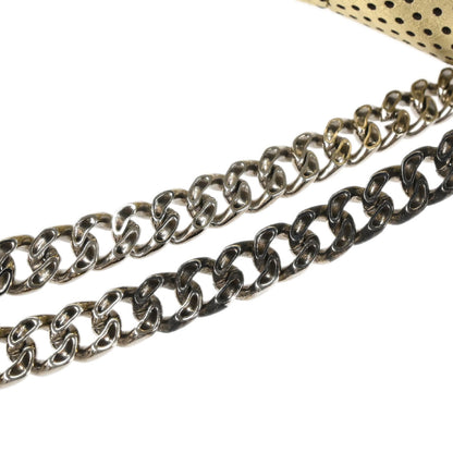 Chanel 2008-2009 Gold Perforated Lambskin Mademoiselle Lock Accordion Flap Bag