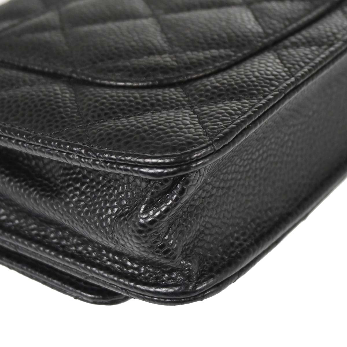 Chanel 2019 Black Caviar Skin Classic WOC Wallet on Chain Bag