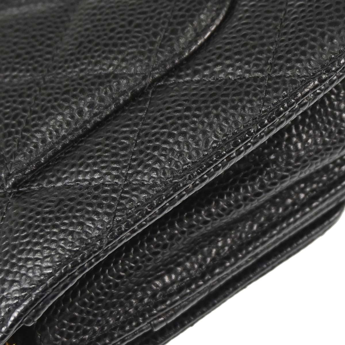 Chanel 2019 Black Caviar Skin Classic WOC Wallet on Chain Bag