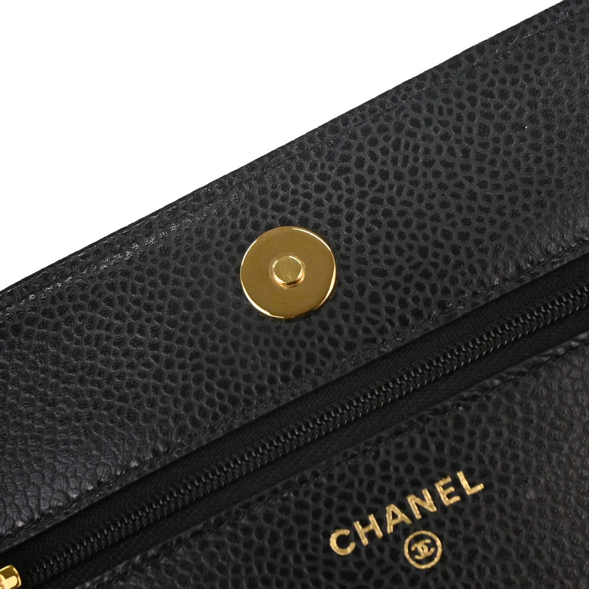 Chanel 2019 Black Caviar Skin Classic WOC Wallet on Chain Bag