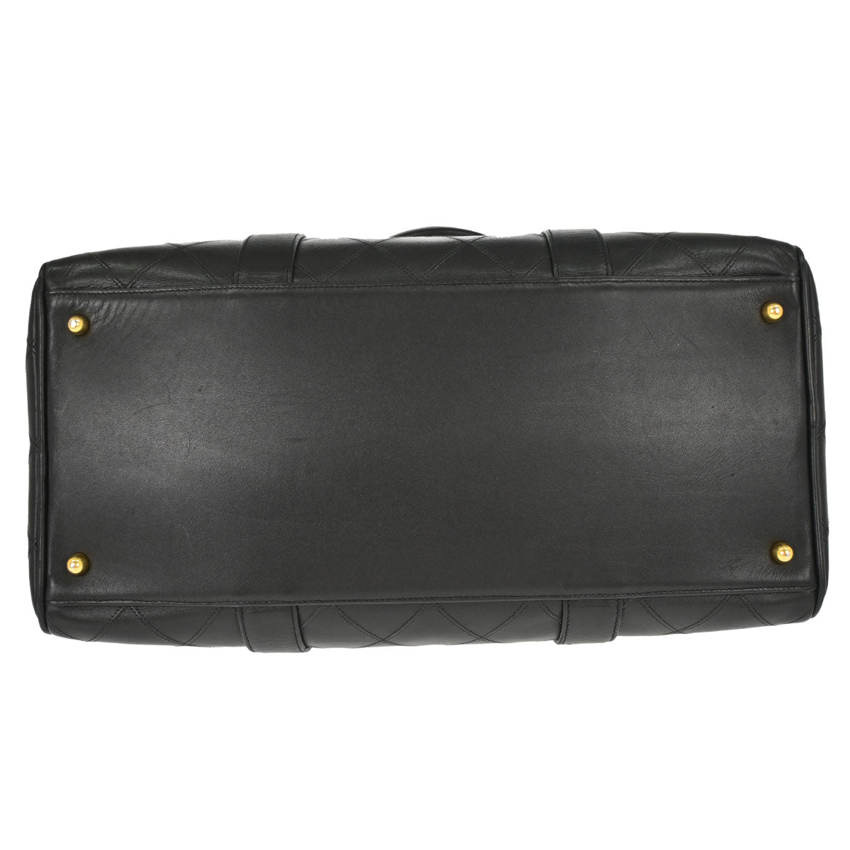 Chanel 1994-1996 Black Lambskin Bicolore 2way Shoulder Duffle Handbag