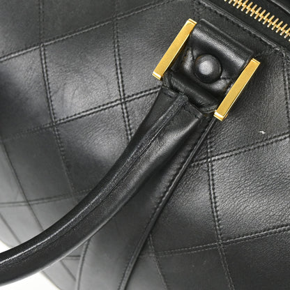 Chanel 1994-1996 Black Lambskin Bicolore 2way Shoulder Duffle Handbag