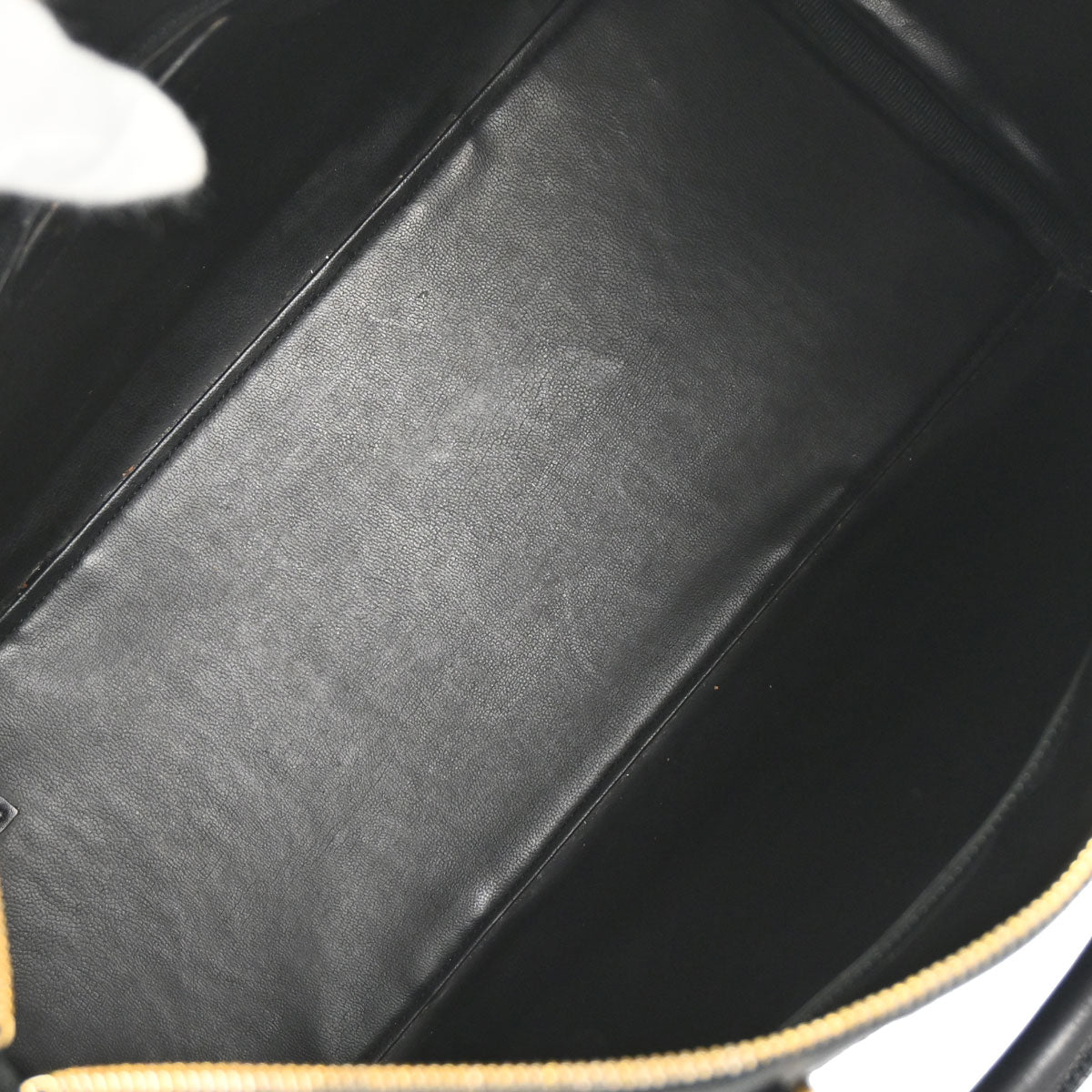 Chanel 1994-1996 Black Lambskin Bicolore 2way Shoulder Duffle Handbag
