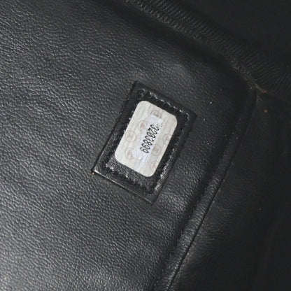Chanel 1994-1996 Black Lambskin Bicolore 2way Shoulder Duffle Handbag