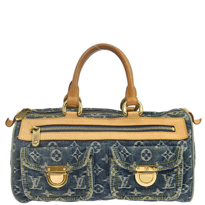 Louis Vuitton 2005 Blue Monogram Denim Neo Speedy Handbag M95019