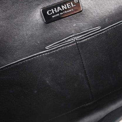 Chanel Beige Lambskin Limited Newspaper Medium Classic Double Flap Bag