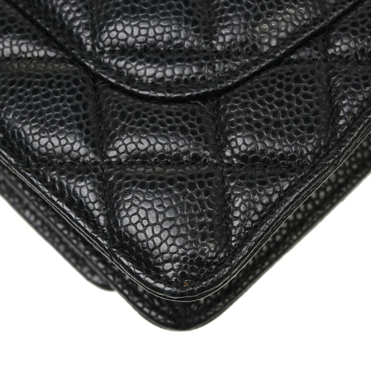 Chanel 2018-2019 Black Caviar Skin Classic WOC Wallet on Chain Bag