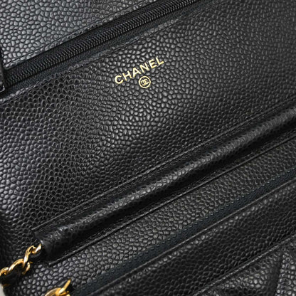 Chanel 2018-2019 Black Caviar Skin Classic WOC Wallet on Chain Bag