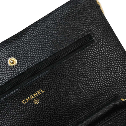 Chanel 2018-2019 Black Caviar Skin Classic WOC Wallet on Chain Bag