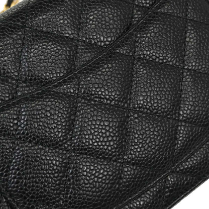 Chanel 2019 Black Caviar Skin Classic WOC Wallet on Chain Bag