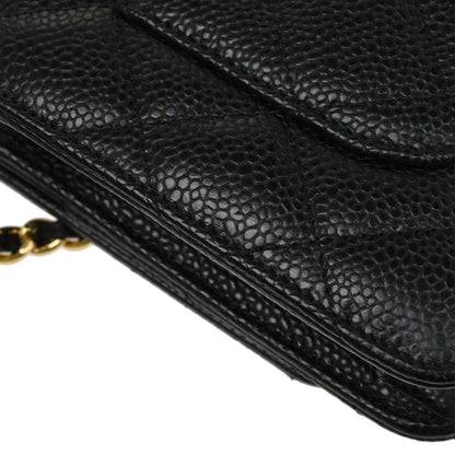 Chanel 2019 Black Caviar Skin Classic WOC Wallet on Chain Bag
