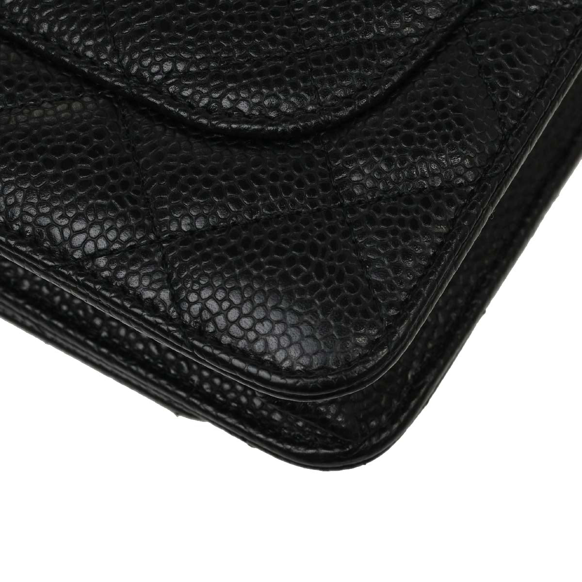 Chanel 2019 Black Caviar Skin Classic WOC Wallet on Chain Bag