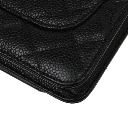 Chanel 2019 Black Caviar Skin Classic WOC Wallet on Chain Bag