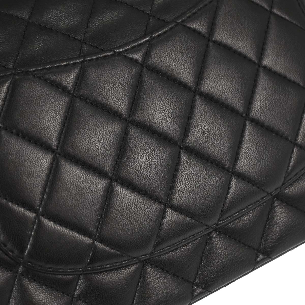 Chanel 2010-2011 Black Lambskin Medium Classic Double Flap Shoulder Bag
