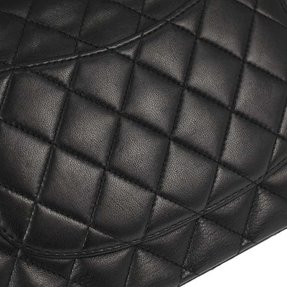 Chanel 2010-2011 Black Lambskin Medium Classic Double Flap Shoulder Bag