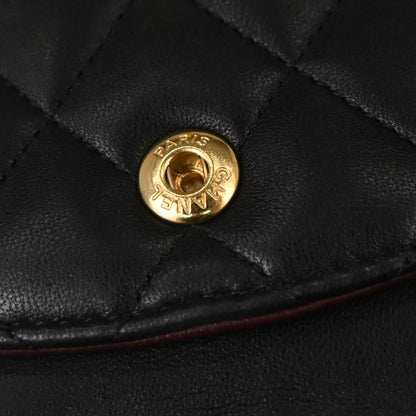 Chanel 2010-2011 Black Lambskin Medium Classic Double Flap Shoulder Bag