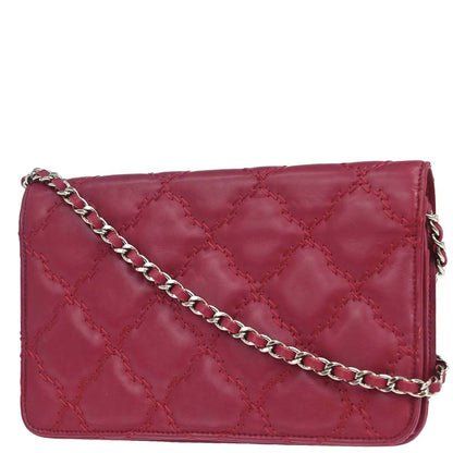 Chanel 2013-2014 Red Calfskin Hamptons WOC Wallet on Chain Bag