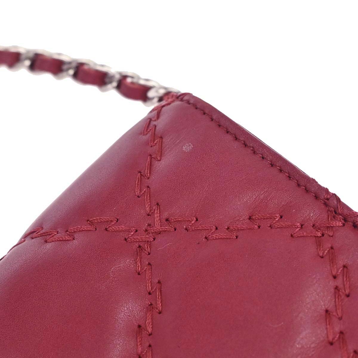 Chanel 2013-2014 Red Calfskin Hamptons WOC Wallet on Chain Bag